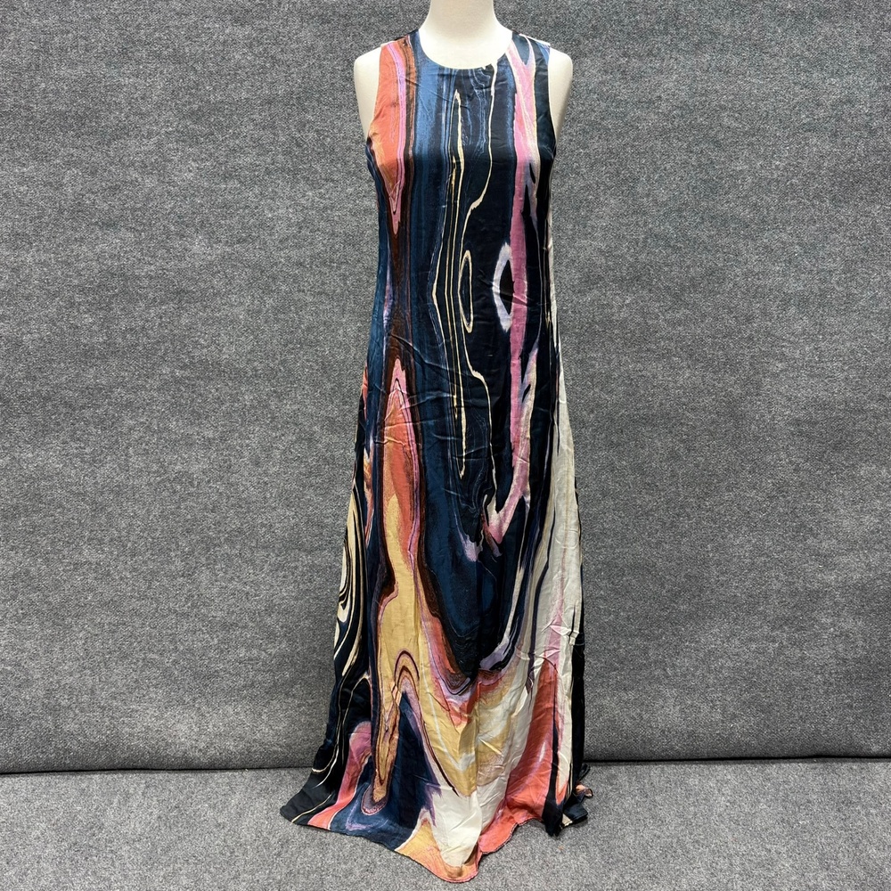 Derek Lam 10 Crosby Dress Womens 2 Multicolor Abstract Maxi Trapeze Swing